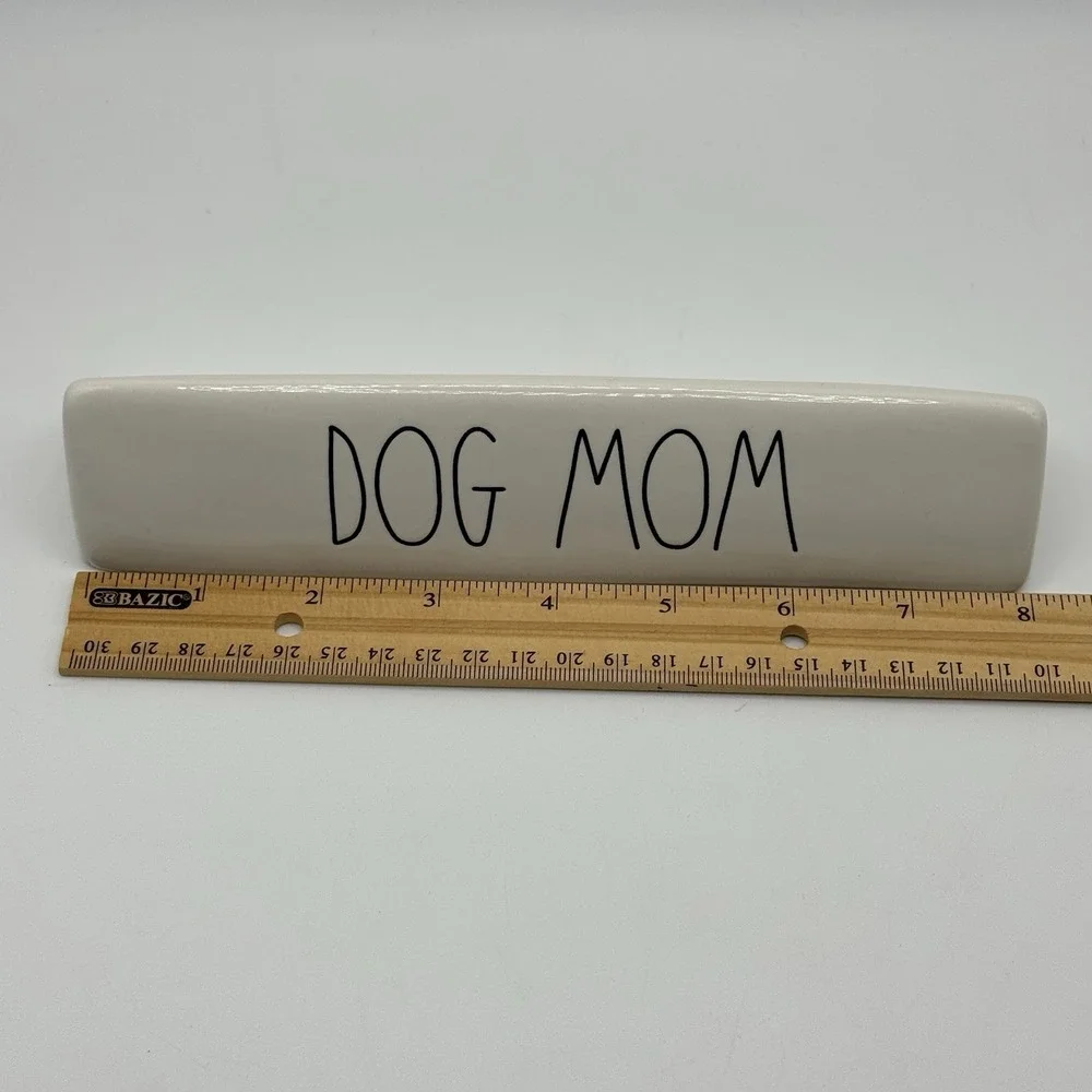 Rae Dunn LL DOG MOM Desk Plaque Coffee Bar Decor‎ Farmhouse Sign Statement